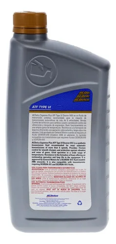 Aceite Dexron Vi Sintetico Acdelco 52135404