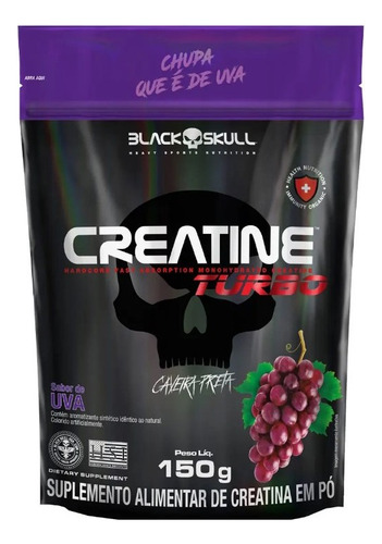 Creatine Turbo Refil Black Skull 150g Uva, Laranja E Limão