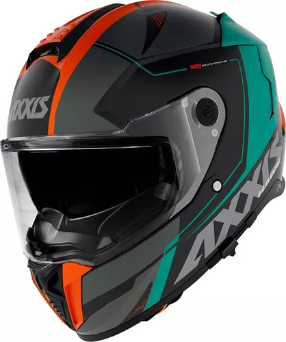 Casco Moto Axxis Hawk Evo Spear B4 Naranja Mate Doble Visor