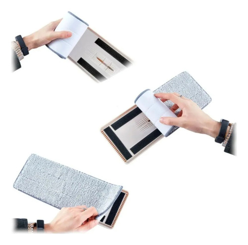 Mopa Trapeador Rectangular Con Balde Escurridor 2 Respuestos Azul Acero