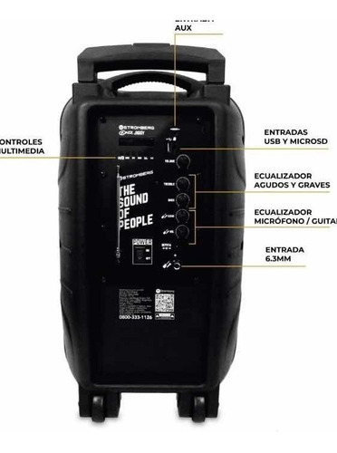 Parlante Portátil Jiggy Bluetooth Carrito Stromberg 60w