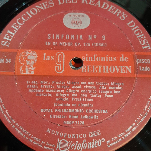 Sin Tapa Disco Rene Leibowitz Beethoven Sinfonia Nº 9 O0