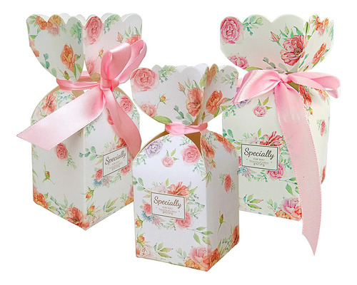 50 Cajas De Caramelos Con Estampado Floral Para Bodas, Despe