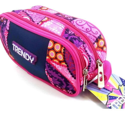 Imagen 3 de 10 de Cartuchera Escolar Estampada Dos Cierres Trendy Original