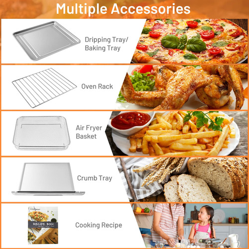 Horno Tostador Con Freidora De Aire 7 En 1 1800 W 21.5 L