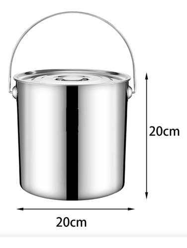 Olla De Acero Inoxidable 201 Con Tapa Para Cocinar 6l