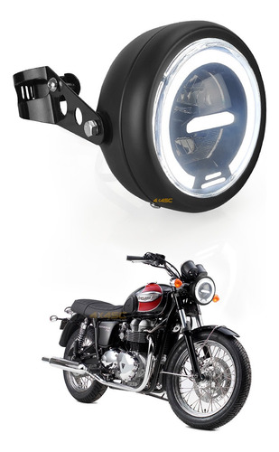 Farol Daymaker Led 6.5 Pol P/ Moto Custom Café Racer C Angel