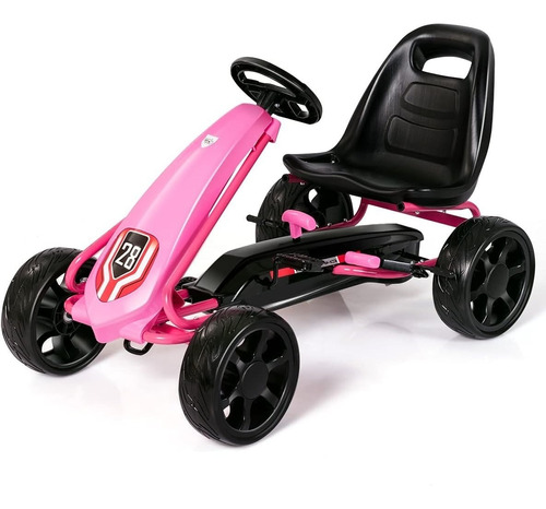 Carro Para Niños 3-8yo Tipo Go Kart Color Rosa Marca Costzon
