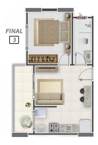 Apartamento Com 1 Dormitório À Venda, 42 M² Por R$ 209.700,00 - Canto Do Forte - Praia Grande/sp - Ap1037