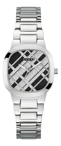 Reloj Para Mujer Marca Guess Color Negro Skylar Color De La Correa Plateado Color Del Bisel Dorado