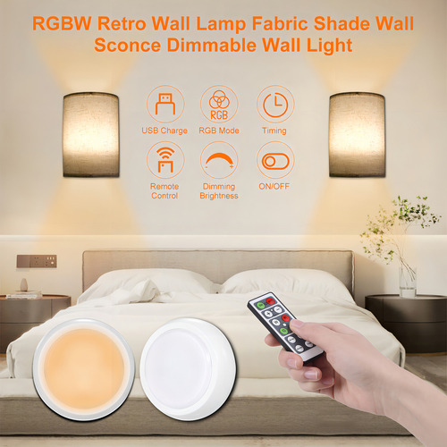 Juego De Lámparas De Pared, Paquetes De Dormitorio, Sala De Color De La Luz Beige