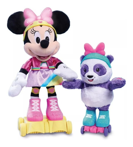 Peluche Minnie Mouse Y Panda Roller Skating Party Plush