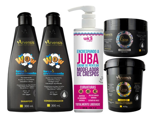 Kit Arvensis Sh Cond Wow 2x1 Gel. Suave Encrespando A Juba