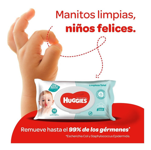 Toallas Humedas Huggies Limpieza Total One&done X48 Pack X 5
