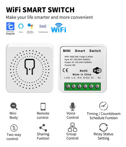 5 Miniconmutadores Inteligentes Wifi Para Automatización