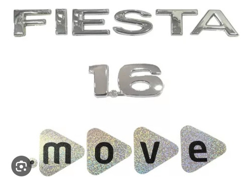 Kit De Emblemas Ford Fiesta Move Cinta 3m Original Nuevo 