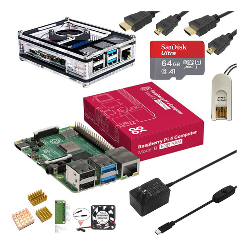 Marstudy Raspberry Pi 4 Modelo B Ultimate Starter Kit (8 Gb