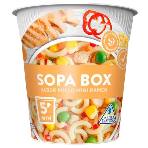 Sopa Box Mini Ramen Fideos Instantaneo Sabor Pollo