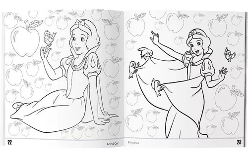 Livro Grande Para Colorir Princesas Disney Infantil Menina