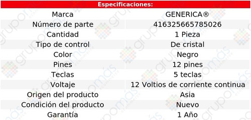 1 Control Cristal Negro 5 Teclas Fusion Del 2006 Al 2009