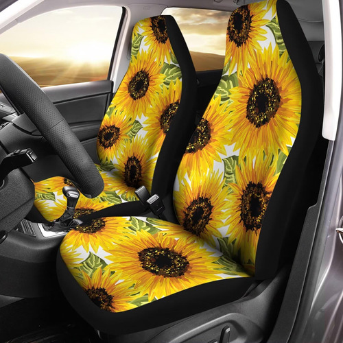 Bulopur Yellow Sunflowers Seat Cover, Universal Seat Covers