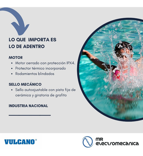 Imagen 9 de 10 de Kit Vulcano Pileta 20000: Filtro Vc10 + Bomba 1/2hp + Carga