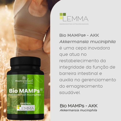 Akkermansia Muciniphila Bio Mamps 25mg 120 Cápsulas C/selo