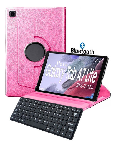 Capa De Tablet Para Galaxy Tab A7 Lite 8.7 T220 T225+teclado Cor Rosa