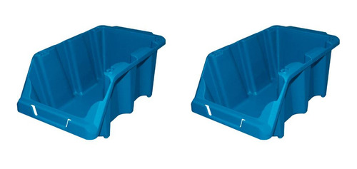 Kit 2 Gavetas Plástica Empilhável N.5 Azul 42002 Presto