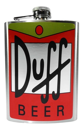 Cantil Porta Bebida De Bolso Duff Beer Aço 210 Ml