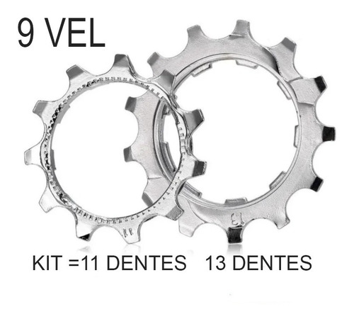 Cog Pinhão 9 Vel Kit 11t E 13t Padrao Shimano Sram Sunrace