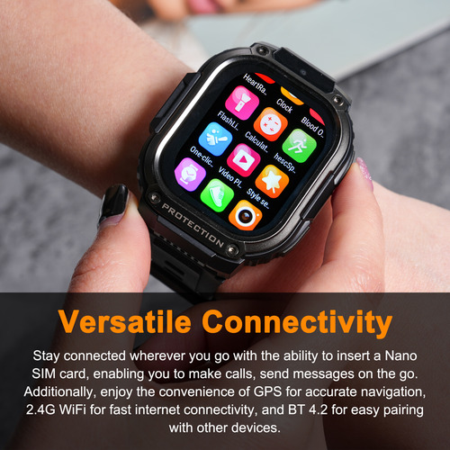 Reloj Dm63 4g, Correa Deportiva, Wifi, Gps, Bt, Pantalla De Reloj Android