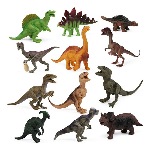 12 Uds Figuras De Dinosaurios Para Niños Juguetes De D...