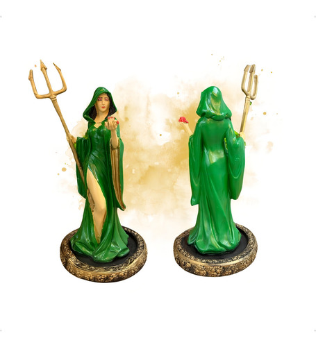 Imagem Pomba Gira Capuz Verde 25cm - Resina