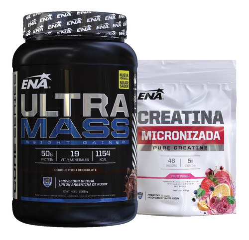 Ultra Mass Ena + Creatina Ena Combo Volumen Ganador De Peso