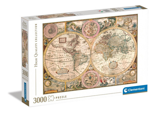 Puzzle Clementoni 3000 Piezas Mapa Antiguo Del Mundo