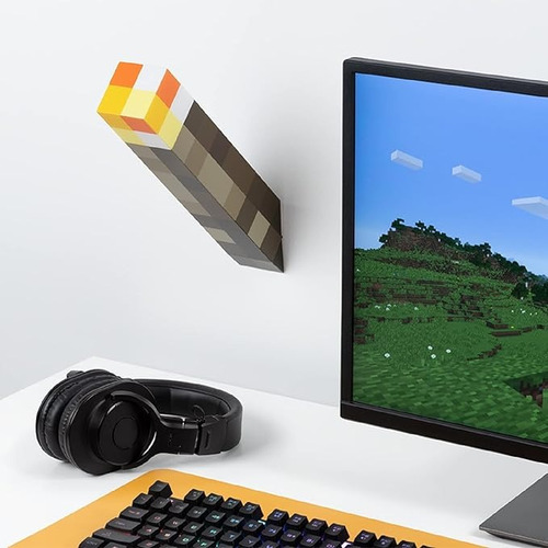 Lampara De Noche Minecraft Luz Decorativa Antorcha V2