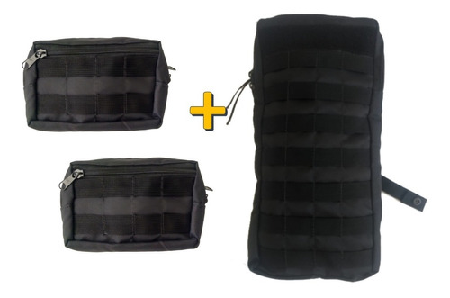 Porta Camelback Modular + 02 Bolsos Molle Para Colete - Kit