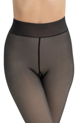 Meia Calça Térmica Translúcida Forrada Com Pelúcia Inverno Translucida Plus Size