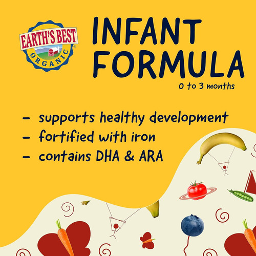 Earth's Best Fórmula Orgánica Para Bebés De 0 A 12 Meses, Fó