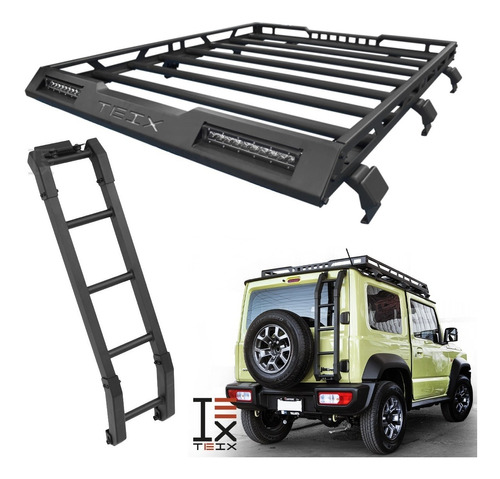 Juego Canastilla Portaequipaje Y Escalera Suzuki Jimny 2021+