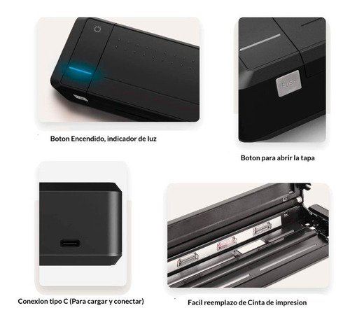 Impressora portátil A4 Bluetooth preta Hprt Mt800