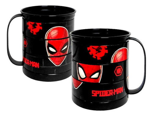 Caneca Divertida Giratória Homem Aranha 360ml Plasútil -1 Un