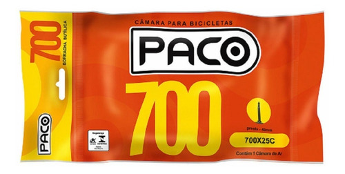 Camara 700x25 Paco - 48mm-valvula Fina