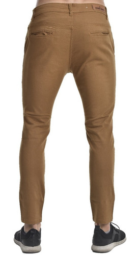 Imagen 3 de 5 de Pantalon Corte Chino Hombre Gabardina Elastizada Cropped