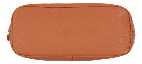 Bolso Mujer Tote Bag Color Café 871-34 Marrón Claro Lisa Oro Marrón Claro