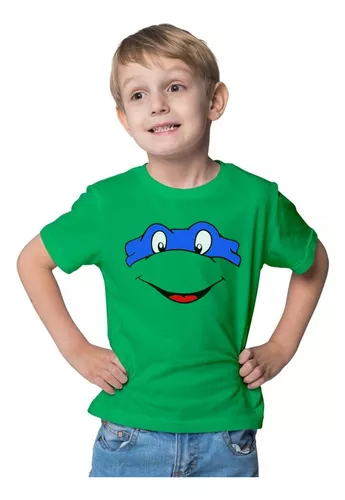 Camiseta Infantil Filme Tartarugas Ninja Leonardo Desenho