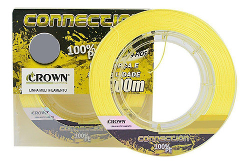 Linha Multifilamento Crown 9 Fios Amarela 0,23mm 30lbs 300m