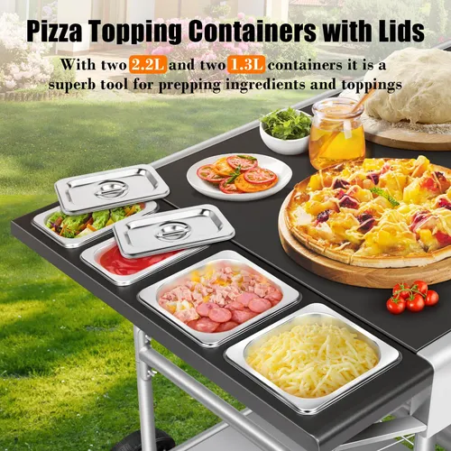 Pizza Perfecta: Mesa De Horno Con Estacion De Cobertura
