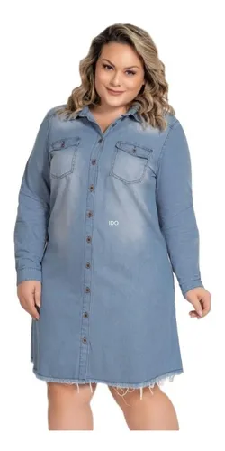 Vestido chemise hotsell jeans plus size